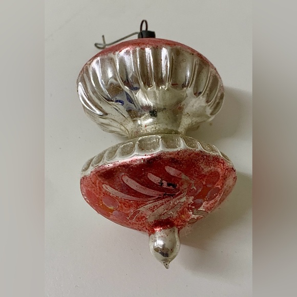 Early Mid Century Antique Figural Apple Core Shaped Christmas Tree Ornament - Picture 2 of 10